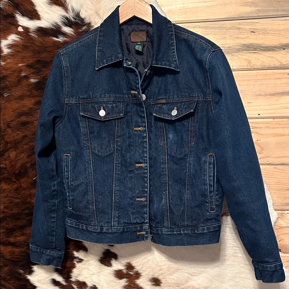 Lauren Jeans Co Classic Quilted Denim Jacket Size Medium